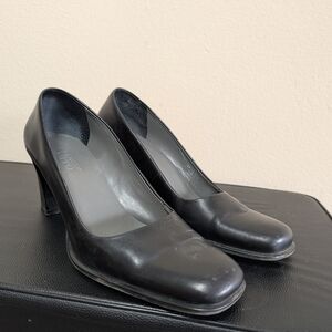 Franco Sarto Black Leather Pumps, Women’s 8.5